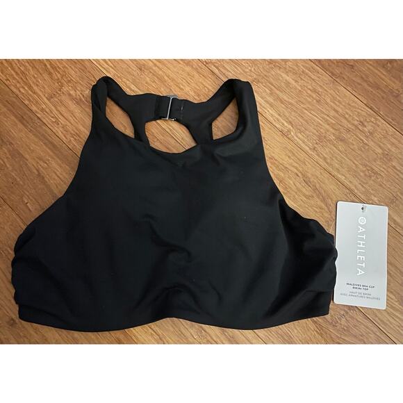 NWT Athleta 34 B/C Black Maldives Bra Cup Bikini Top Removable Pads Bra - Picture 6 of 7